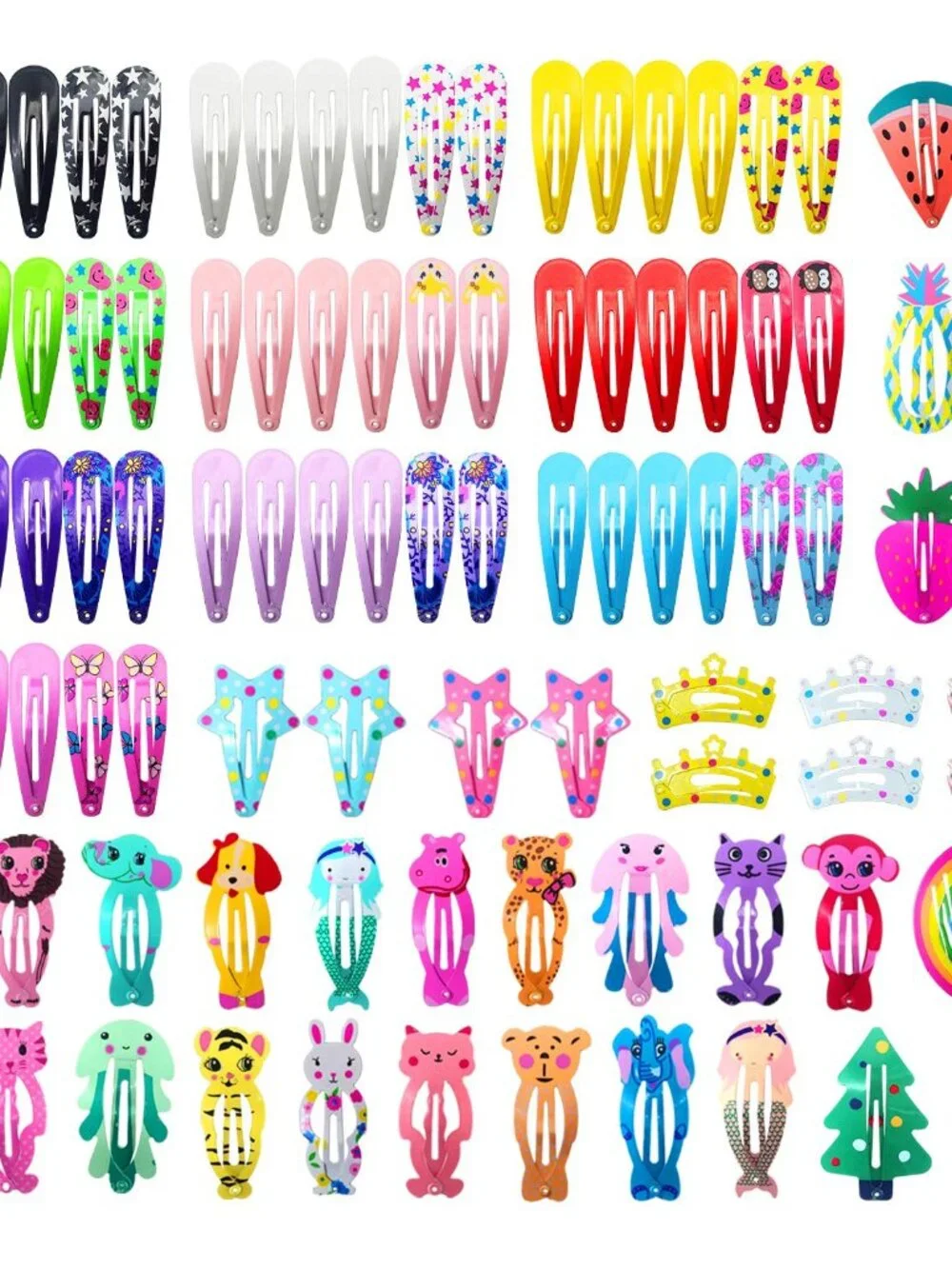 Hair Clips for Girls, 100Pcs Snap Barrettes for Kids Teens Women